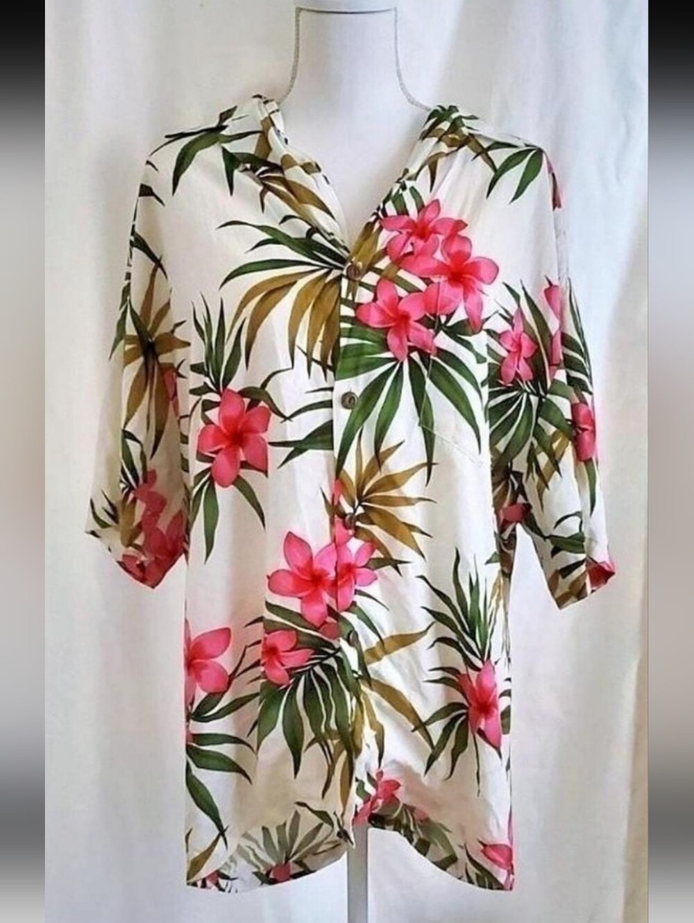 Hawaiian Shirt Made in Hawaii Authentic Hawaiian Shirt Plumeria Flower Hawaii